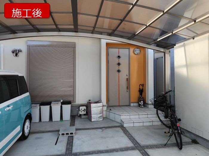 八尾市太子堂のH様邸 玄関周り 施工後の仕上がり