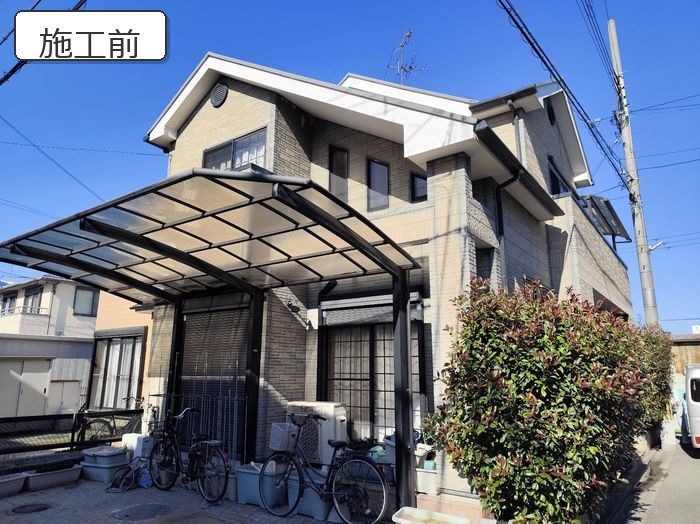 外壁塗装前の建物全景