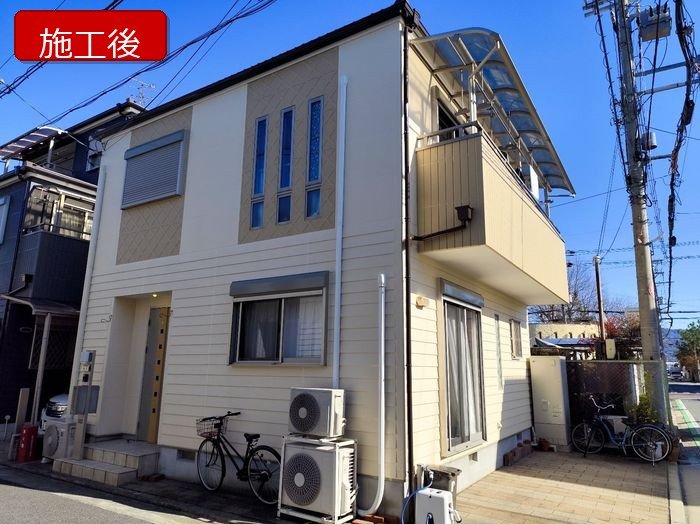 八尾市N様邸外壁塗装施工後の建物全体