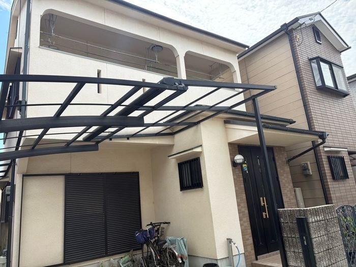 松原市I様邸 外壁塗装施工前の建物全景