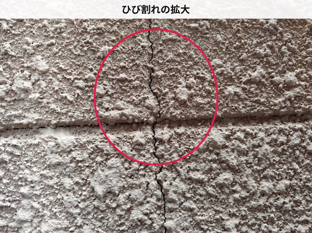 劣化状況の接写(ひび割れ)