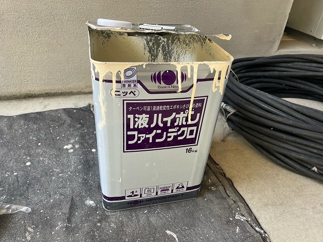 【大東市】鉄部に対して、ケレンをしてから錆止めを塗装しました。